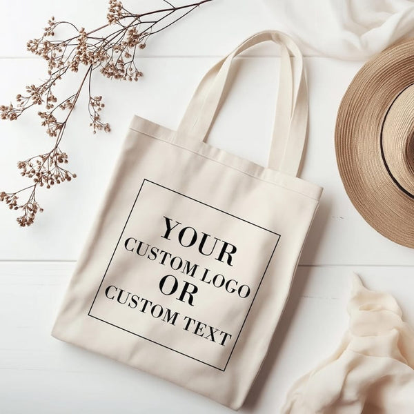 Custom Logo & Text Tote Bag